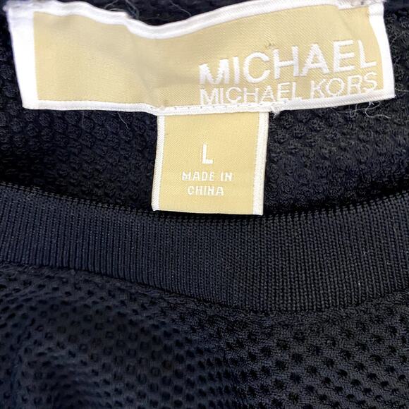 MICHAEL KORS Black Knit Long Sleeve Round Neck Sweatshirt - Picture 2 of 7